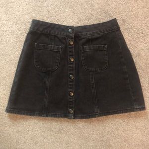 Melville Black Button up Denim Skirt